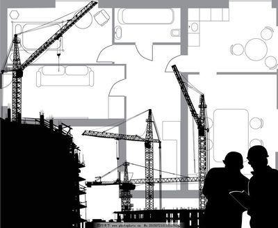 城市建筑工地剪影圖片,城市剪影 大廈剪影 吊車 都市剪影-